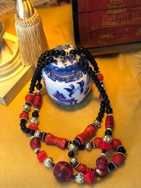Vintage chunky beaded necklaces